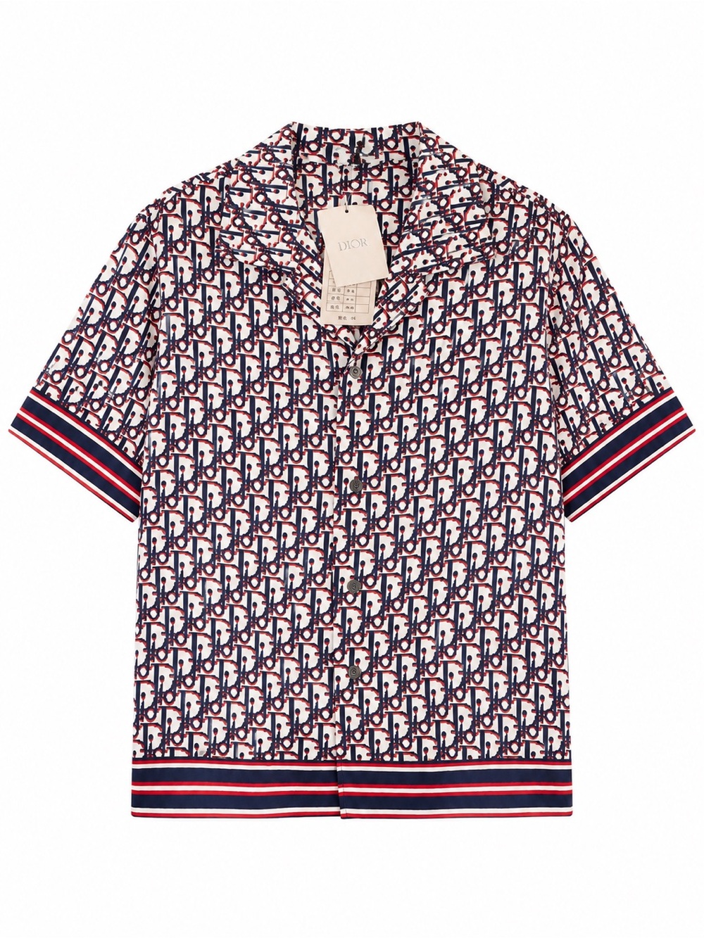 🚩steal Dior Men’s Short-Sleeve Logo-Print Polo in Navy/White/Red